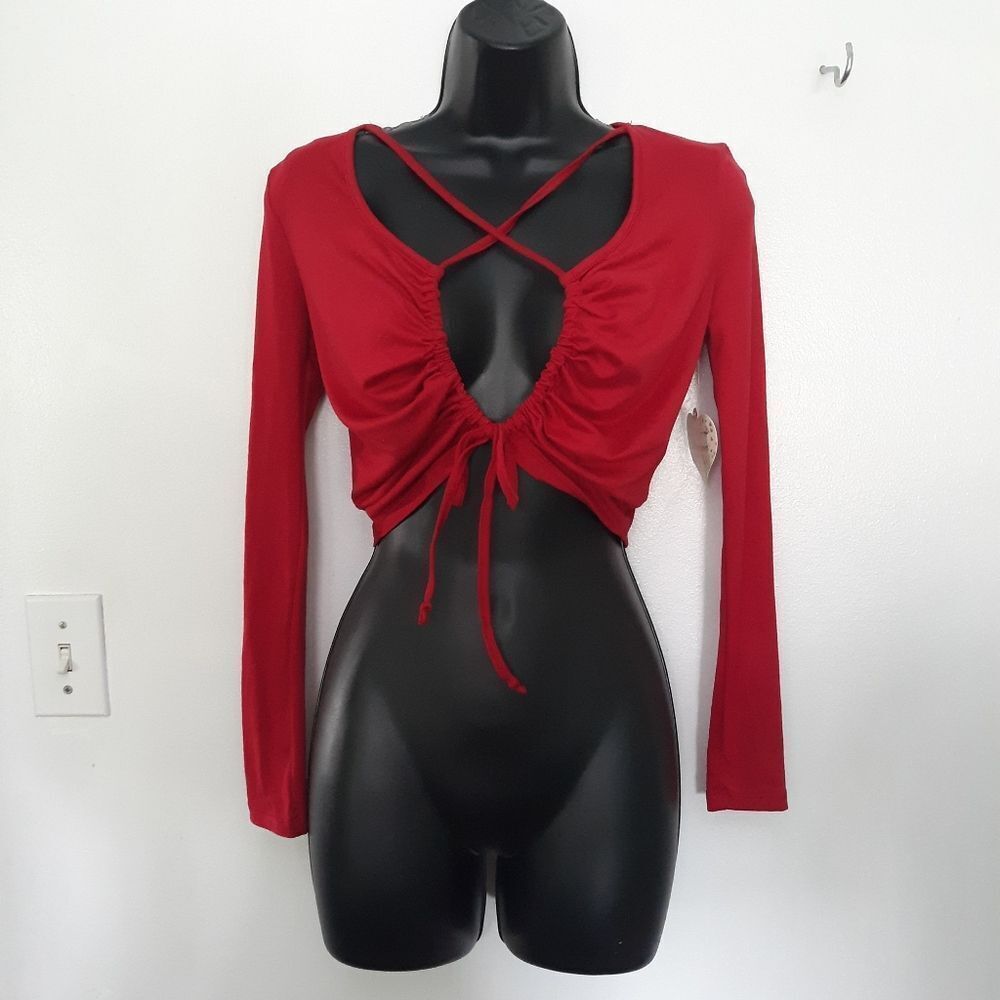 Self-esteem red crop top